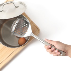 Calphalon Edge Stainless Steel Slotted Spoon/Skimmer - Taupe