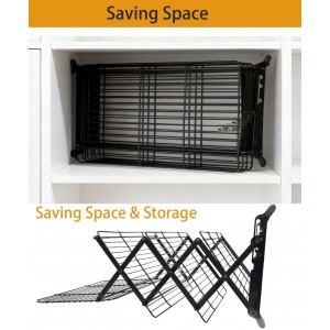 Cooling Racks For Cooking And Baking, 2/3/4-Tier Collapsible Cookie Cooling Rack With Adjustable 3 Setting Design Stackable Roasting Cooking Drying Wire Cooling Rack For Cookies Bread Baking