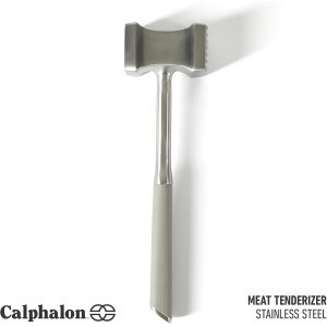 Calphalon Edge Stainless Steel Multi-Sided Meat Tenderizer w/Thermoplastic Rubber Handle - Taupe