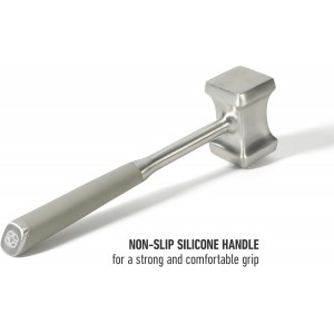 Calphalon Edge Stainless Steel Multi-Sided Meat Tenderizer w/Thermoplastic Rubber Handle - Taupe