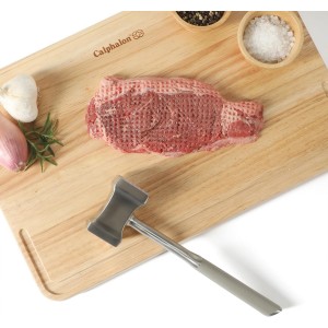 Calphalon Edge Stainless Steel Multi-Sided Meat Tenderizer w/Thermoplastic Rubber Handle - Taupe