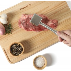 Calphalon Edge Stainless Steel Multi-Sided Meat Tenderizer w/Thermoplastic Rubber Handle - Taupe