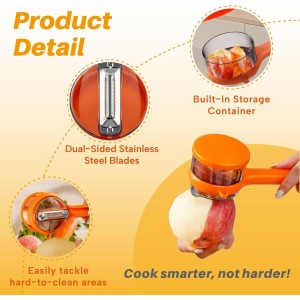2PCS Upgrade Fruit Vegetable Peeler with Catcher, 2026 New Special Potato Peelers for Kitchen, Double-Sided Stainless Steel Apple Peeler with Box Storage