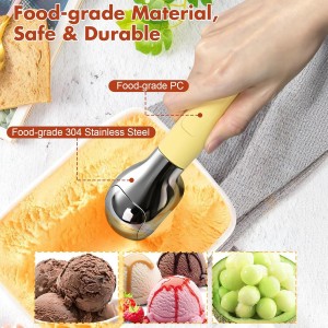 TRELC Heated Ice Cream Scoop, Rechargeable Electric Ice Cream Scooper with LED Display, Heating Up to 158°F for Hard Ice Cream, Easy to Scoop and Release, IP67 Waterproof, Perfect Gift