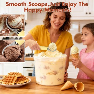 TRELC Heated Ice Cream Scoop, Rechargeable Electric Ice Cream Scooper with LED Display, Heating Up to 158°F for Hard Ice Cream, Easy to Scoop and Release, IP67 Waterproof, Perfect Gift