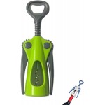 Wing Corkscrew, Multifunctional Bottle Opener for Wine and Beer, Ergonomic Grip (Green)