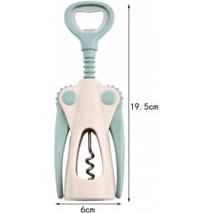 Wing Corkscrew, Multifunctional Bottle Opener for Wine and Beer, Ergonomic Grip (Light Green)