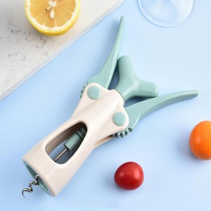 Wing Corkscrew, Multifunctional Bottle Opener for Wine and Beer, Ergonomic Grip (Light Green)
