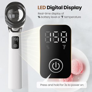Heated Ice Cream Scoop Upgraded Version,Rechargeable Electric Ice Cream Scooper With Led Display And On/Off,5000mAh Battery,Heats To 158°F For Hard Ice Cream,Ip67 Waterproof,Gift