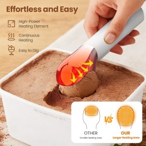 Heated Ice Cream Scoop Upgraded Version,Rechargeable Electric Ice Cream Scooper With Led Display And On/Off,5000mAh Battery,Heats To 158°F For Hard Ice Cream,Ip67 Waterproof,Gift