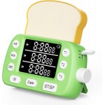 Digital Kitchen Timer for Cooking - 3 Channel Countdown Timer and Stopwatch with Strong Magnets,Silent Mode, LED Display, Memory, Timers for Cooking, Oven, Egg, Baking, Grilling, Teaching