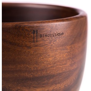 Biscuitique Premium Solid American Walnut Wood Mixing Bowl Compatible with Kitchen Aid Tilt-Head Models 4.5 Quart and 5QT Stand Mixer Wooden Bowls