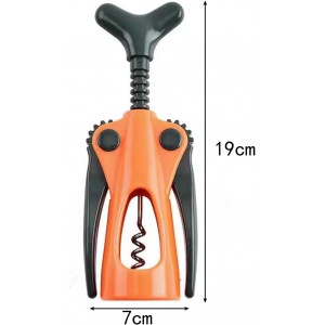 Wing Corkscrew, Ergonomic Wine Bottle Opener, Stainless Steel Corkscrew for Home, Bar (Orange)
