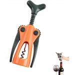 Wing Corkscrew, Ergonomic Wine Bottle Opener, Stainless Steel Corkscrew for Home, Bar (Orange)
