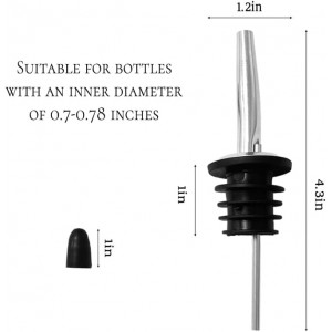 Liquor Pour Spout Pour Spouts for Liquor Bottles,Liquor Bottle Pourers for Alcohol Wine Syrup Home Bar Accessories Black 2 Pack