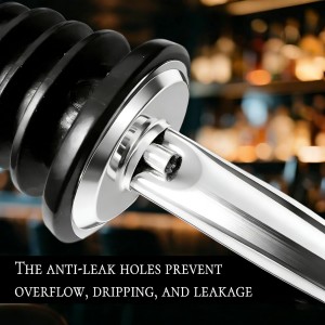 Liquor Pour Spout Pour Spouts for Liquor Bottles,Liquor Bottle Pourers for Alcohol Wine Syrup Home Bar Accessories Black 2 Pack