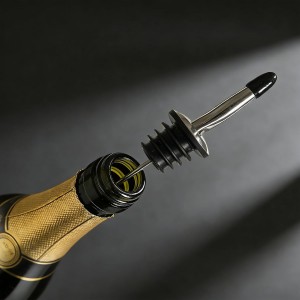 Liquor Pour Spout Pour Spouts for Liquor Bottles,Liquor Bottle Pourers for Alcohol Wine Syrup Home Bar Accessories Black 2 Pack