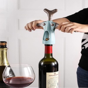 Wing Corkscrew, Ergonomic Wine Bottle Opener, Stainless Steel Corkscrew for Home, Bar (Light Green)