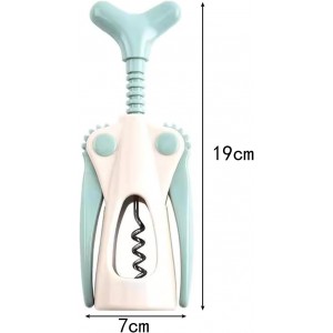 Wing Corkscrew, Ergonomic Wine Bottle Opener, Stainless Steel Corkscrew for Home, Bar (Light Green)