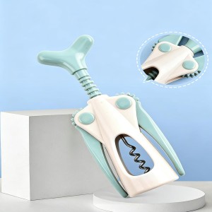 Wing Corkscrew, Ergonomic Wine Bottle Opener, Stainless Steel Corkscrew for Home, Bar (Light Green)