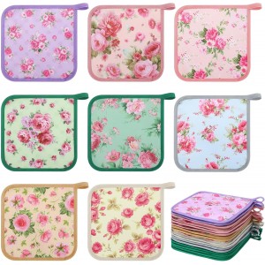 16 Pcs Floral Pot Holder for Kitchen Cut...