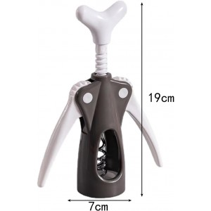 Wing Corkscrew, Ergonomic Wine Bottle Opener, Stainless Steel Corkscrew for Home, Bar (Black)