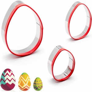 3 Pcs Easter Fun Egg Cookie Cutters Set 4.5