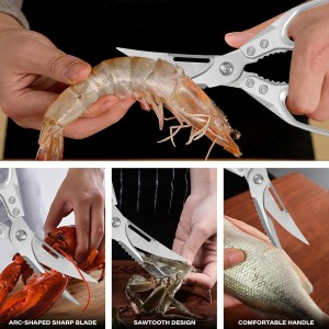 2PCS Kitchen Shears Set, Kitchen Scissors for Food Heavy Duty Come Apart Culinary Chef Scissors for Cutting Chicken Meat Chopping Vegetable Poultry Shears, Black & Silver