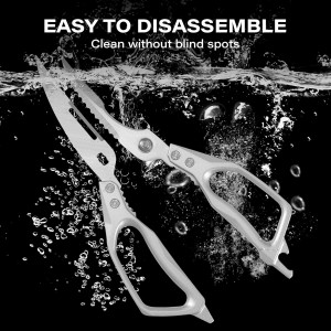 2PCS Kitchen Shears Set, Kitchen Scissors for Food Heavy Duty Come Apart Culinary Chef Scissors for Cutting Chicken Meat Chopping Vegetable Poultry Shears, Black & Silver