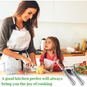 2 Pack Stainless Steel Potato Peelers for Kitchen, Swivel Fruit Vegetable Peeler with Easy Grip Ergonomic Handle Rotary Peeler for Carrot Potato Fruit Dishwasher Safe Kitchen Tool