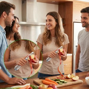 2 Pack Stainless Steel Potato Peelers for Kitchen, Swivel Fruit Vegetable Peeler with Easy Grip Ergonomic Handle Rotary Peeler for Carrot Potato Fruit Dishwasher Safe Kitchen Tool
