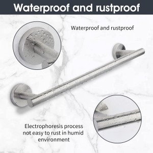 18 Piece Brushed Nickel Bathroom Hardware Set, Towel bar Set Include 24 inch Silver Towel bar, Bathroom Towel Rack, Towel Ring, Toilet Paper Holder, Towel Hook, Bathroom Accessories Set