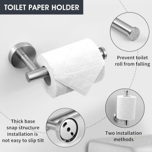 18 Piece Brushed Nickel Bathroom Hardware Set, Towel bar Set Include 24 inch Silver Towel bar, Bathroom Towel Rack, Towel Ring, Toilet Paper Holder, Towel Hook, Bathroom Accessories Set