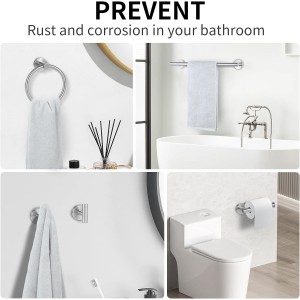 18 Piece Brushed Nickel Bathroom Hardware Set, Towel bar Set Include 24 inch Silver Towel bar, Bathroom Towel Rack, Towel Ring, Toilet Paper Holder, Towel Hook, Bathroom Accessories Set