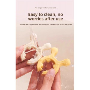 3 Pack Silicone Pot Clip Utensil Rest, Deer Antler Spoon Holder for Pot Handles, Boil Over Guard & Lid Lifter, Heat Resistant Spoon Rest for Kitchen, Fits Handles 0.5