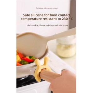 3 Pack Silicone Pot Clip Utensil Rest, Deer Antler Spoon Holder for Pot Handles, Boil Over Guard & Lid Lifter, Heat Resistant Spoon Rest for Kitchen, Fits Handles 0.5