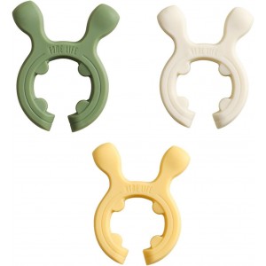 3 Pack Silicone Pot Clip Utensil Rest, Deer Antler Spoon Holder for Pot Handles, Boil Over Guard & Lid Lifter, Heat Resistant Spoon Rest for Kitchen, Fits Handles 0.5