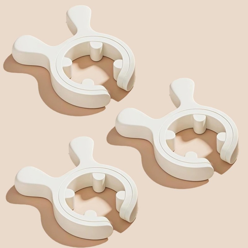 3 Pack Silicone Pot Clip Utensil Rest, Deer Antler Spoon Holder for Pot Handles, Boil Over Guard & Lid Lifter, Heat Resistant Spoon Rest for Kitchen, Fits Handles 0.5