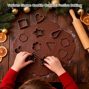 kinice 30 Pcs Mini Stainless Steel Cookie Cutters Set with Storage Box, Small Shape Baking Molds for Cookies, Polymer, Fruit, DIY Baking for Kids, Parties, Holidays & Kitchen Tools