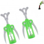 Wing Corkscrew 2 Packs, Wine Opener with Cork Screw for Kitchen, Restaurants, Bar (Green)