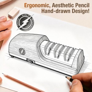 Replaceable Sharpener Electric Knife Sharpener, 3-Stage with 100% Diamond Abrasives & Precision Angle Guides, Kitchen Knife Sharpener with Sharpening and Polishing Function