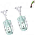 Wing Corkscrew 2 Packs, Wine Opener with Cork Screw for Kitchen, Restaurants, Bar (Light Green)