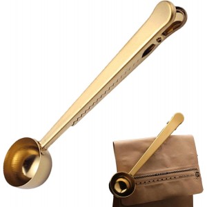 2-in-1 Coffee Scoop with Clip, Stainless...