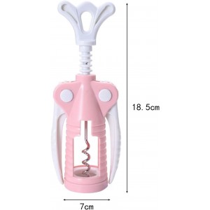 Wing Corkscrew 2 Packs, Wine Opener with Cork Screw for Kitchen, Restaurants, Bar (Pink)