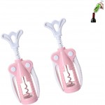 Wing Corkscrew 2 Packs, Wine Opener with Cork Screw for Kitchen, Restaurants, Bar (Pink)