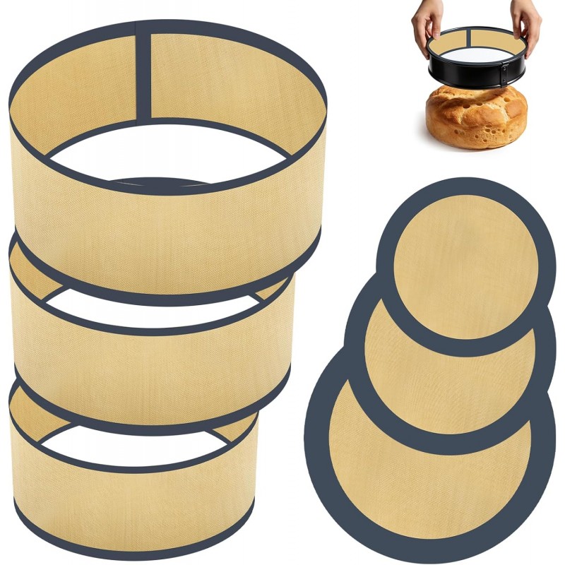 3 Set Silicone Baking Mat for 4, 7, 9 Inch Springform Pan Protector Prevent Cake from Sticking to Bottom and Side Easy Clean Nonstick Silicone Liners for Baking Cheesecake Pan