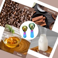 2 Pcs Stainless Steel Coffee Scoop Set 1 & 2 Tbsp Measuring Spoons Short Handle Coffee Measuring Scoop Metal Tbsp Scoops for Coffees Beans Tea Sugar