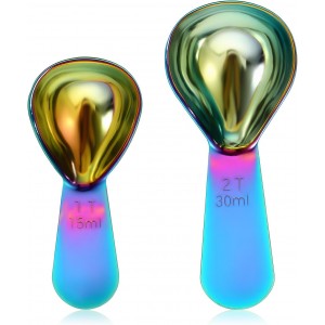 2 Pcs Stainless Steel Coffee Scoop Set 1...