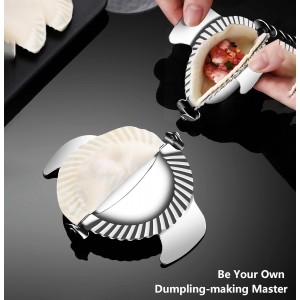 Dumpling Maker Stainless Steel Ravioli Gyoza Dough Pierogi Pie Press Mold Former (3.15 inch / 80mm)