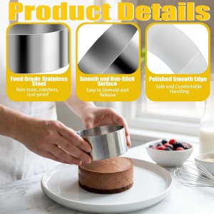 4 Pack 4 Inch Hamburger Bun Rings Mold English Baking Muffin Rings Stainless Steel Non Stick Baking Round Mold for Eggs, Pancakes, Muffins Scones Dessert Making Tool